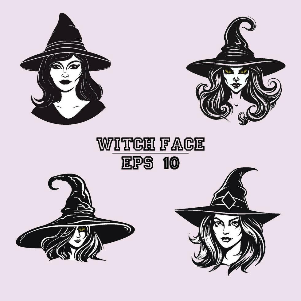 Four Witches, A Mysterious Gathering in Monochrome vector