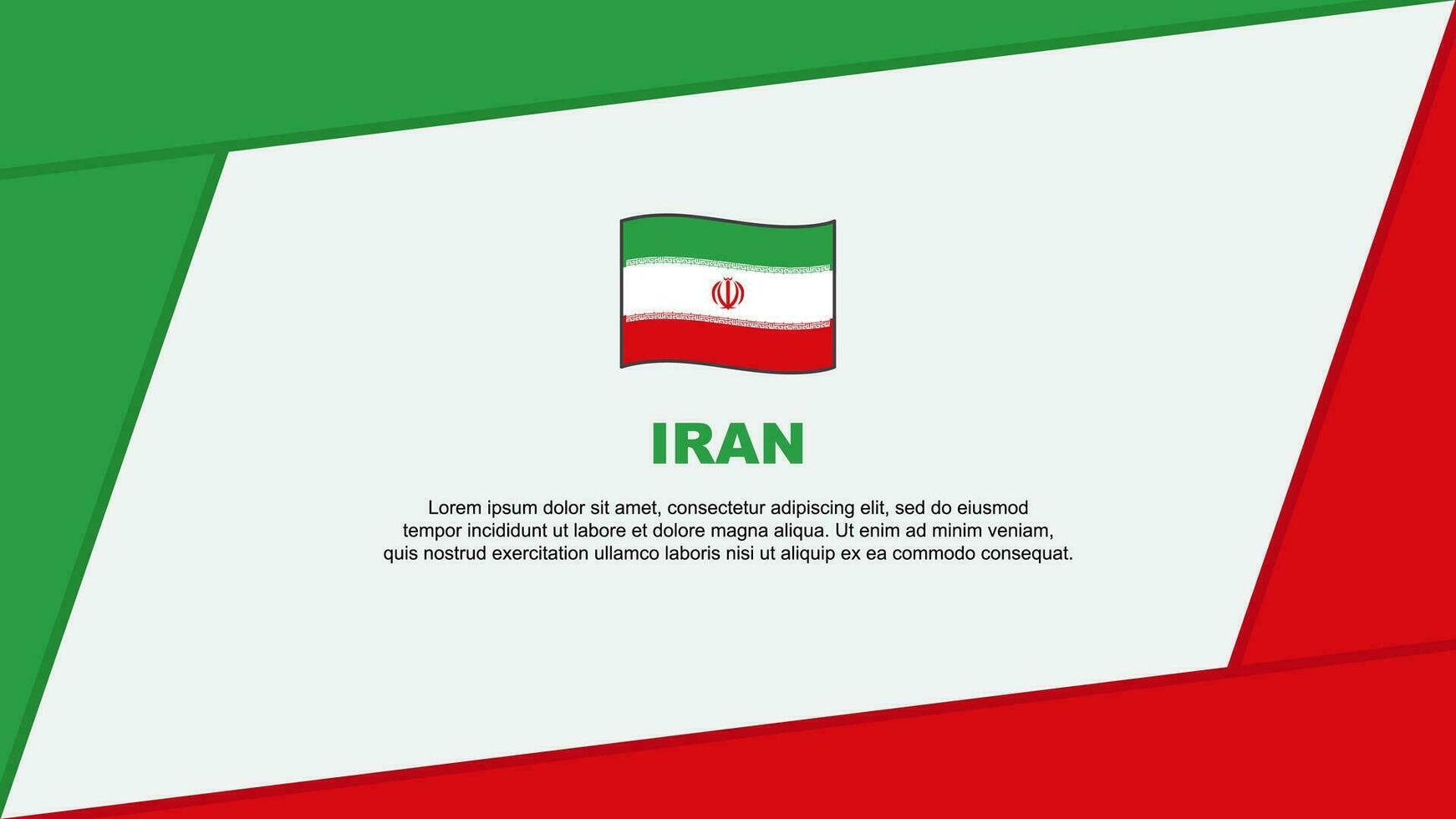 Iran Flag Abstract Background Design Template. Iran Independence Day Banner Cartoon Vector Illustration. Iran Banner