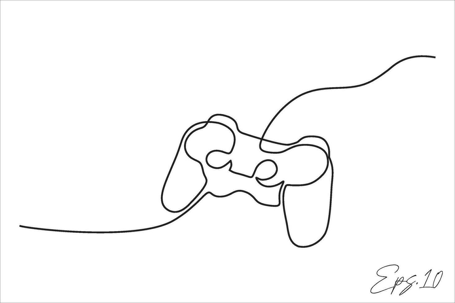 game stick continuous line vector illustration