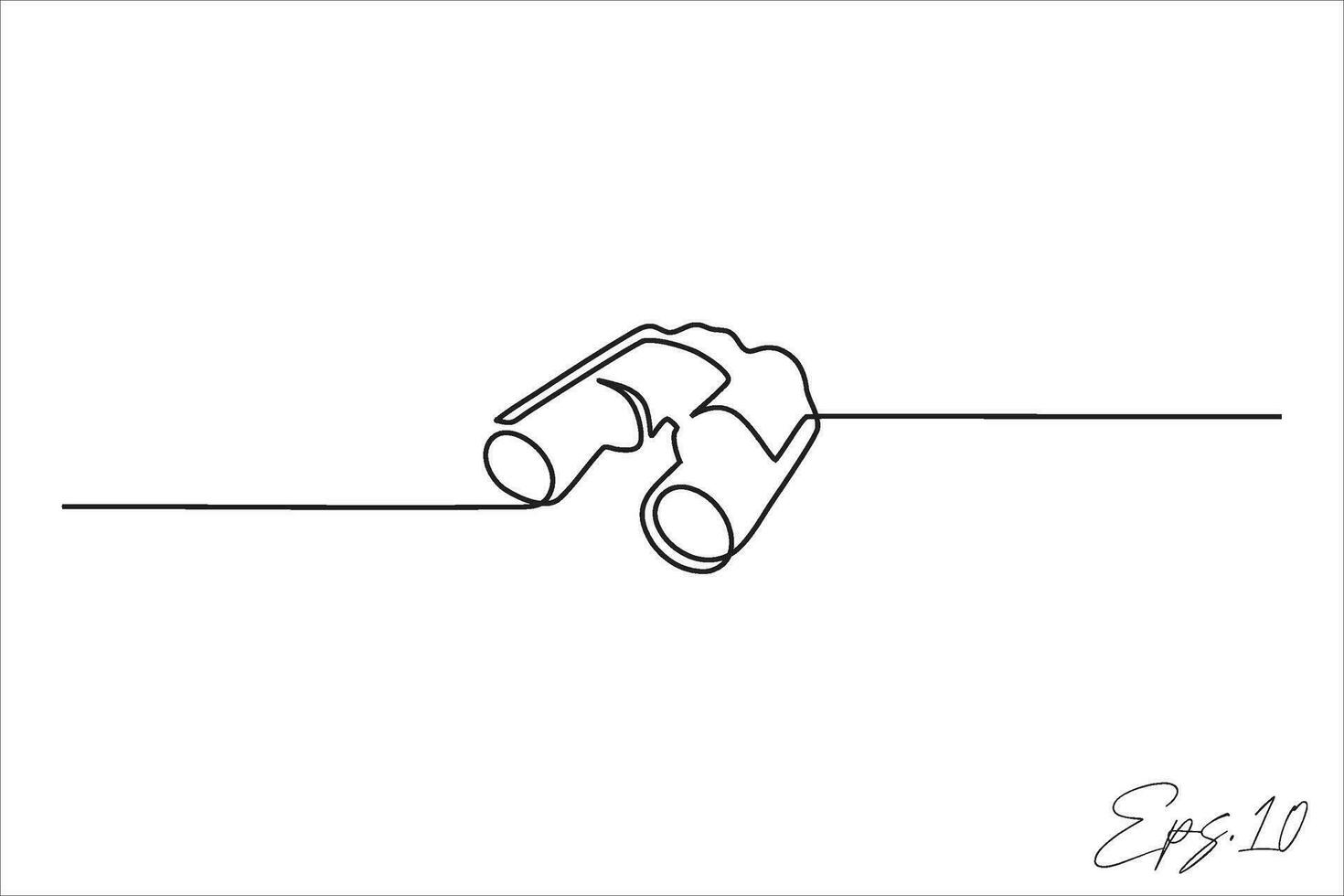 binoculars continuous line vector illustration