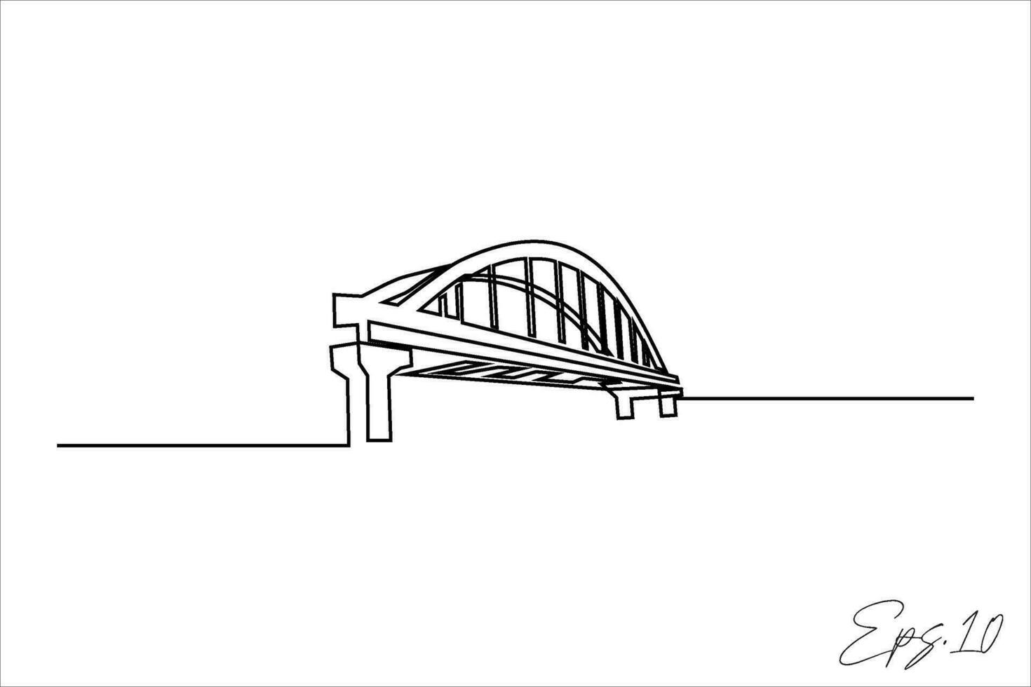 bridge continuous line vector illustration