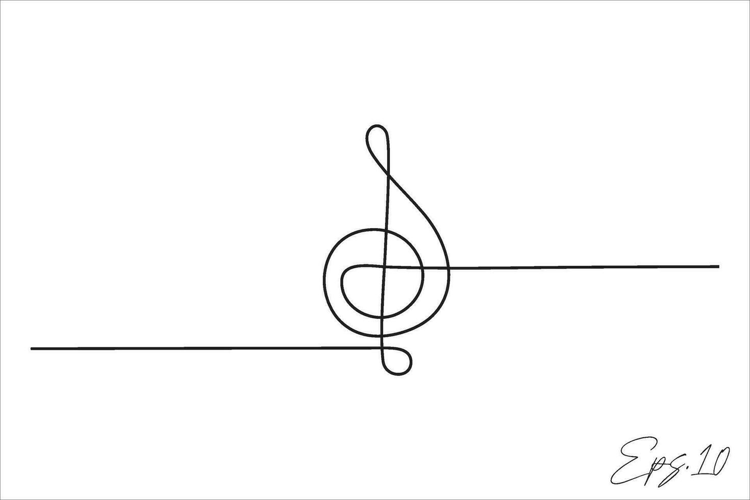 musical Nota continuo línea vector ilustración