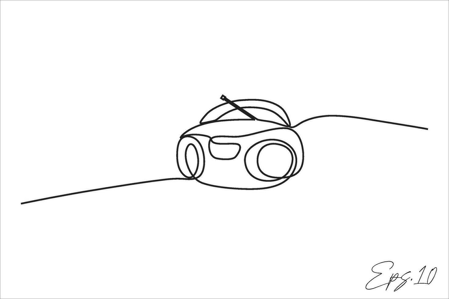 radio continuous line vector illustration