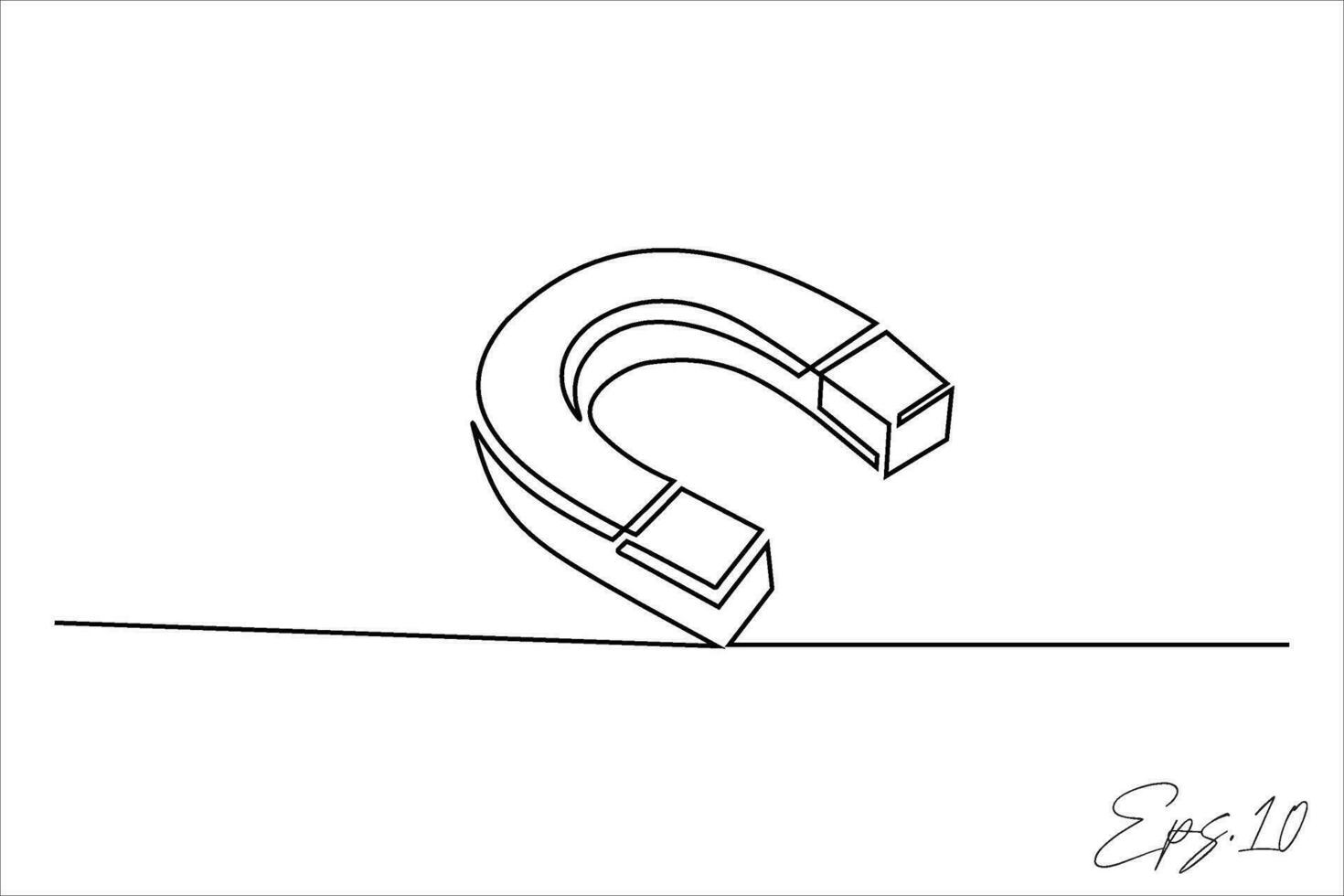 magnet continuous line vector illustration