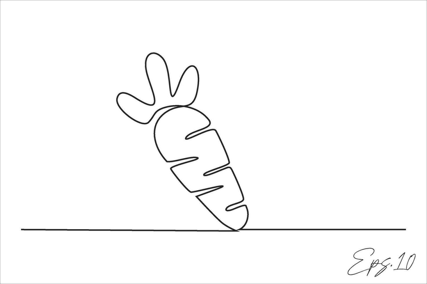 carrot vegetable continuous line vector illustration