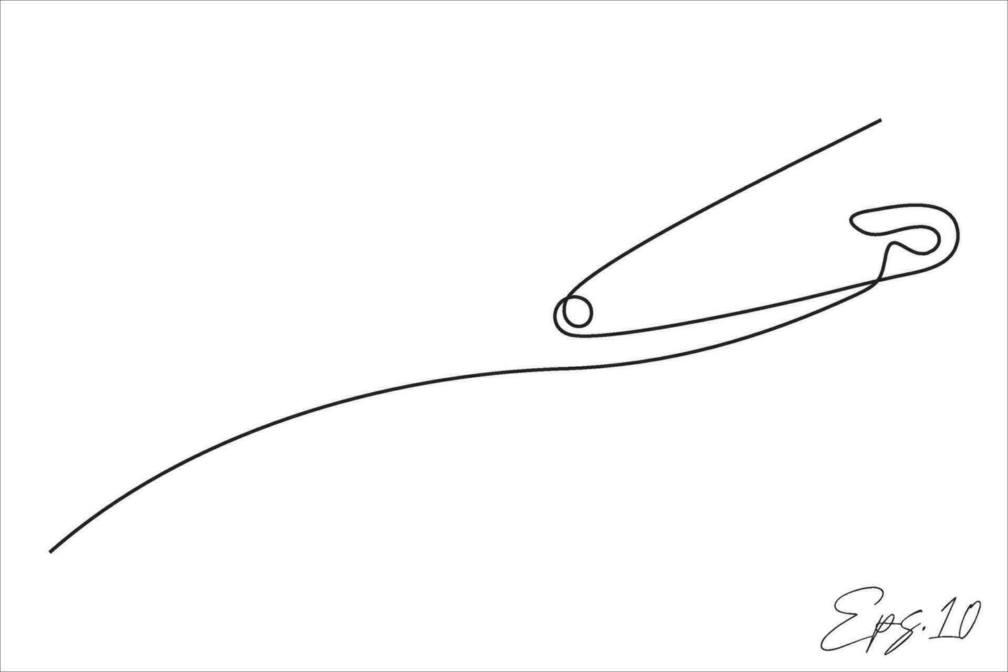 safety pin continuous line vector illustration