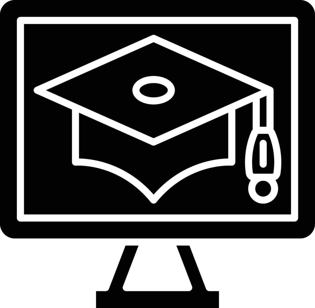 icono de vector de curso en línea