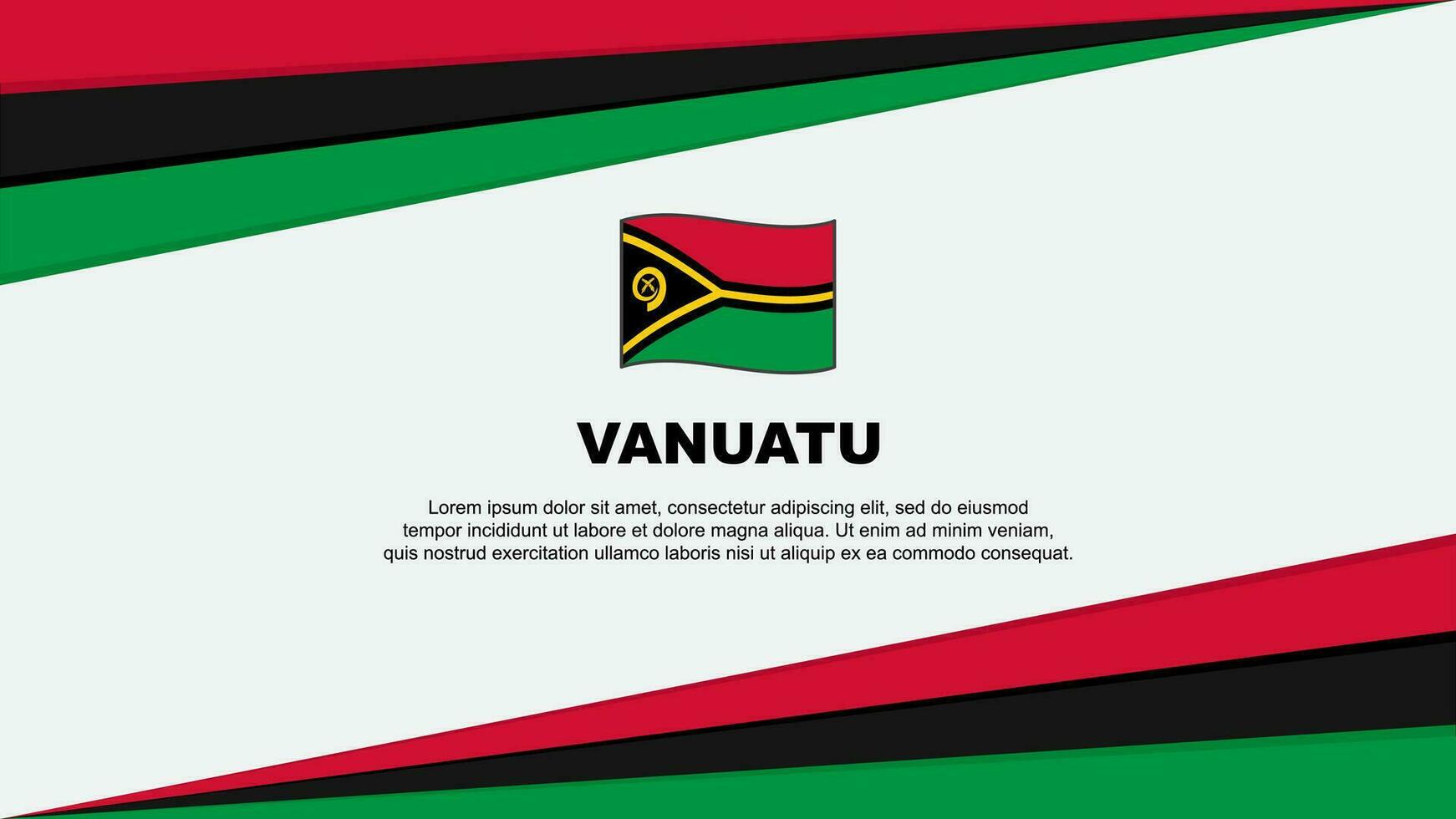 Vanuatu Flag Abstract Background Design Template. Vanuatu Independence Day Banner Cartoon Vector Illustration. Vanuatu Design