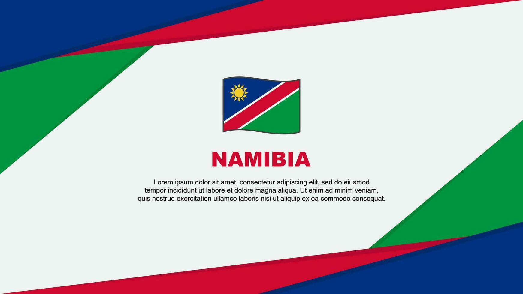 Namibia Flag Abstract Background Design Template. Namibia Independence Day Banner Cartoon Vector Illustration. Namibia