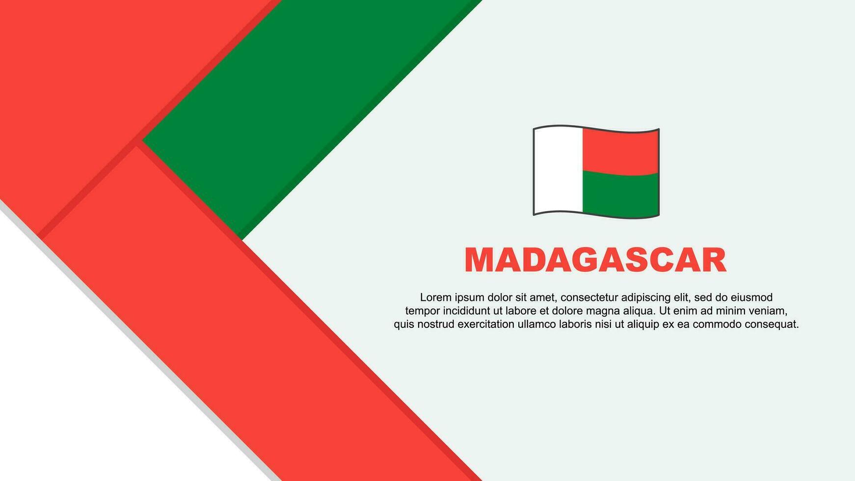 Madagascar Flag Abstract Background Design Template. Madagascar Independence Day Banner Cartoon Vector Illustration. Madagascar Illustration