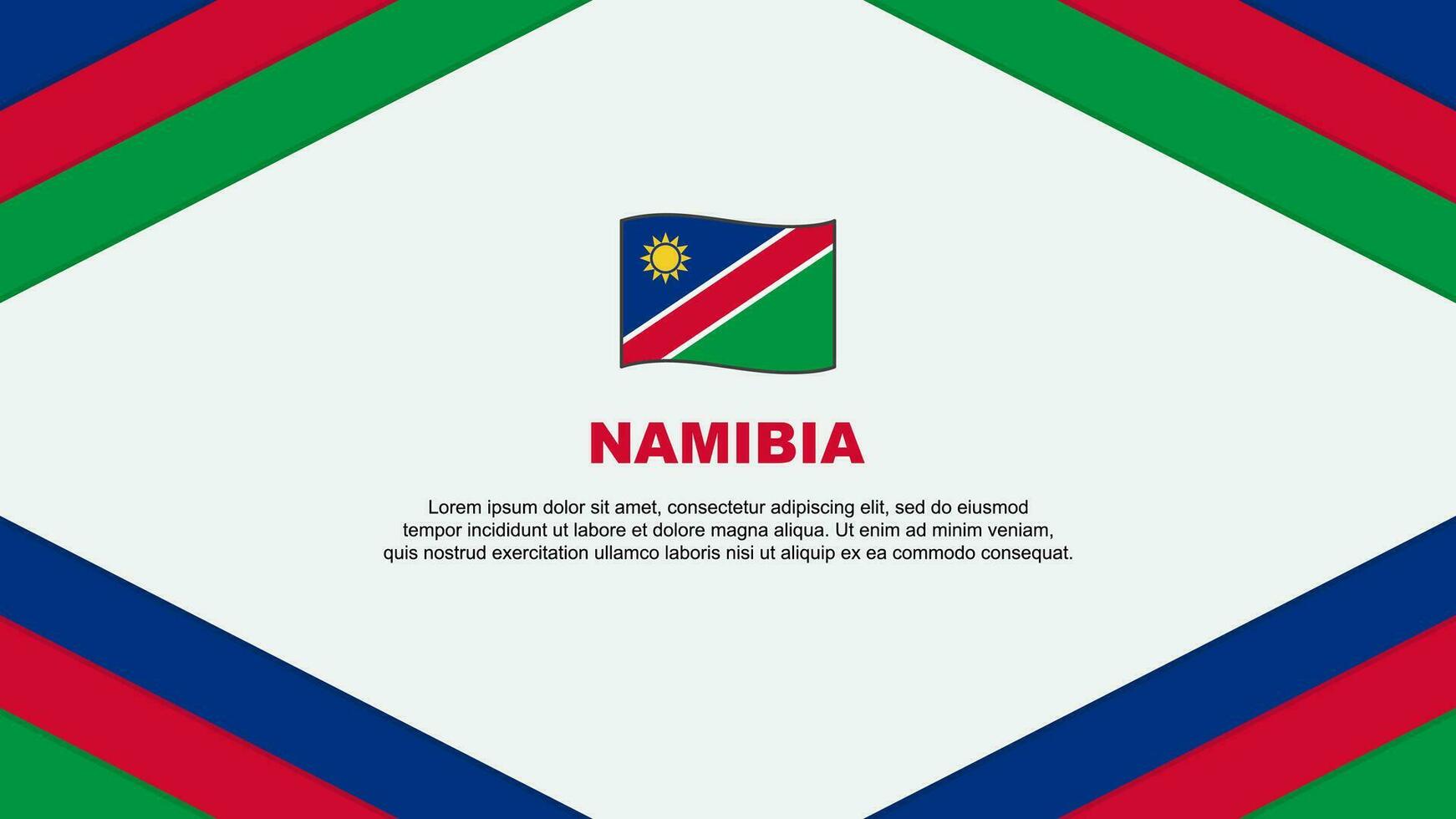 Namibia Flag Abstract Background Design Template. Namibia Independence Day Banner Cartoon Vector Illustration. Namibia Template