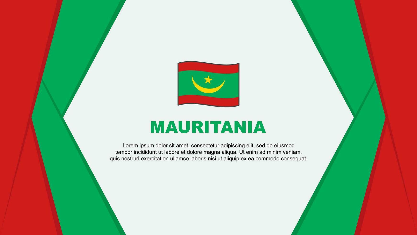 Mauritania Flag Abstract Background Design Template. Mauritania Independence Day Banner Cartoon Vector Illustration. Mauritania Background