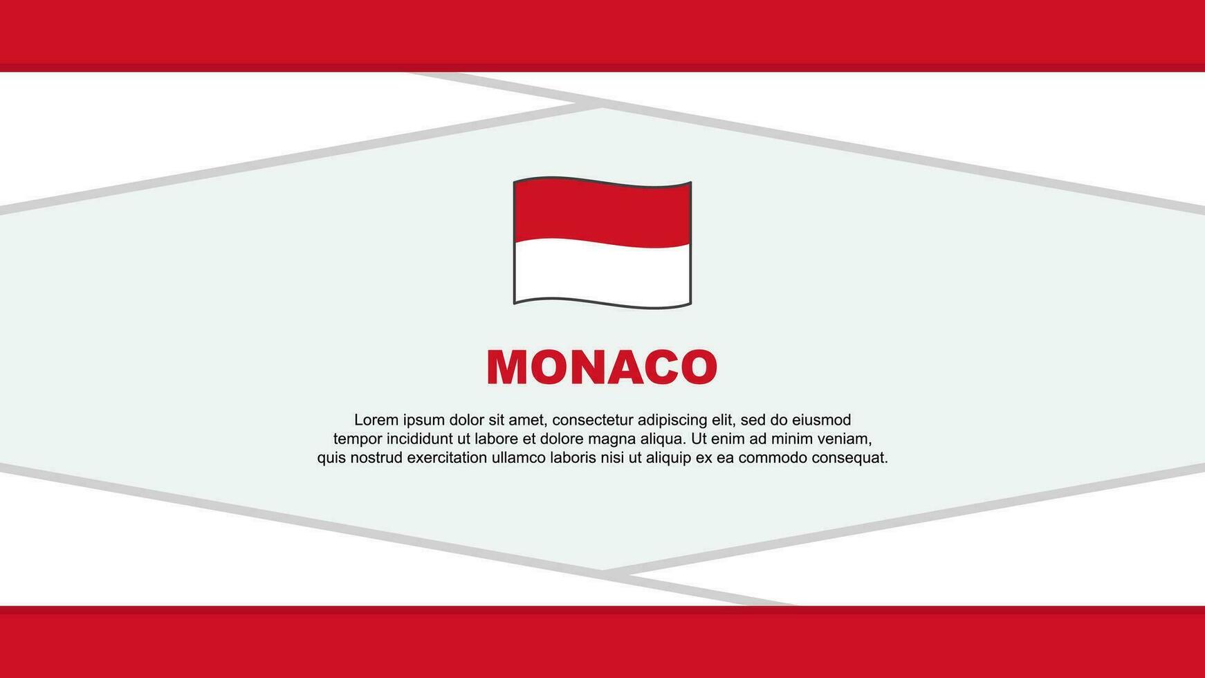 Monaco Flag Abstract Background Design Template. Monaco Independence Day Banner Cartoon Vector Illustration. Monaco Vector