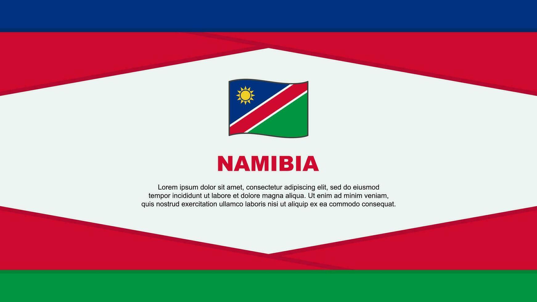 Namibia Flag Abstract Background Design Template. Namibia Independence Day Banner Cartoon Vector Illustration. Namibia Vector