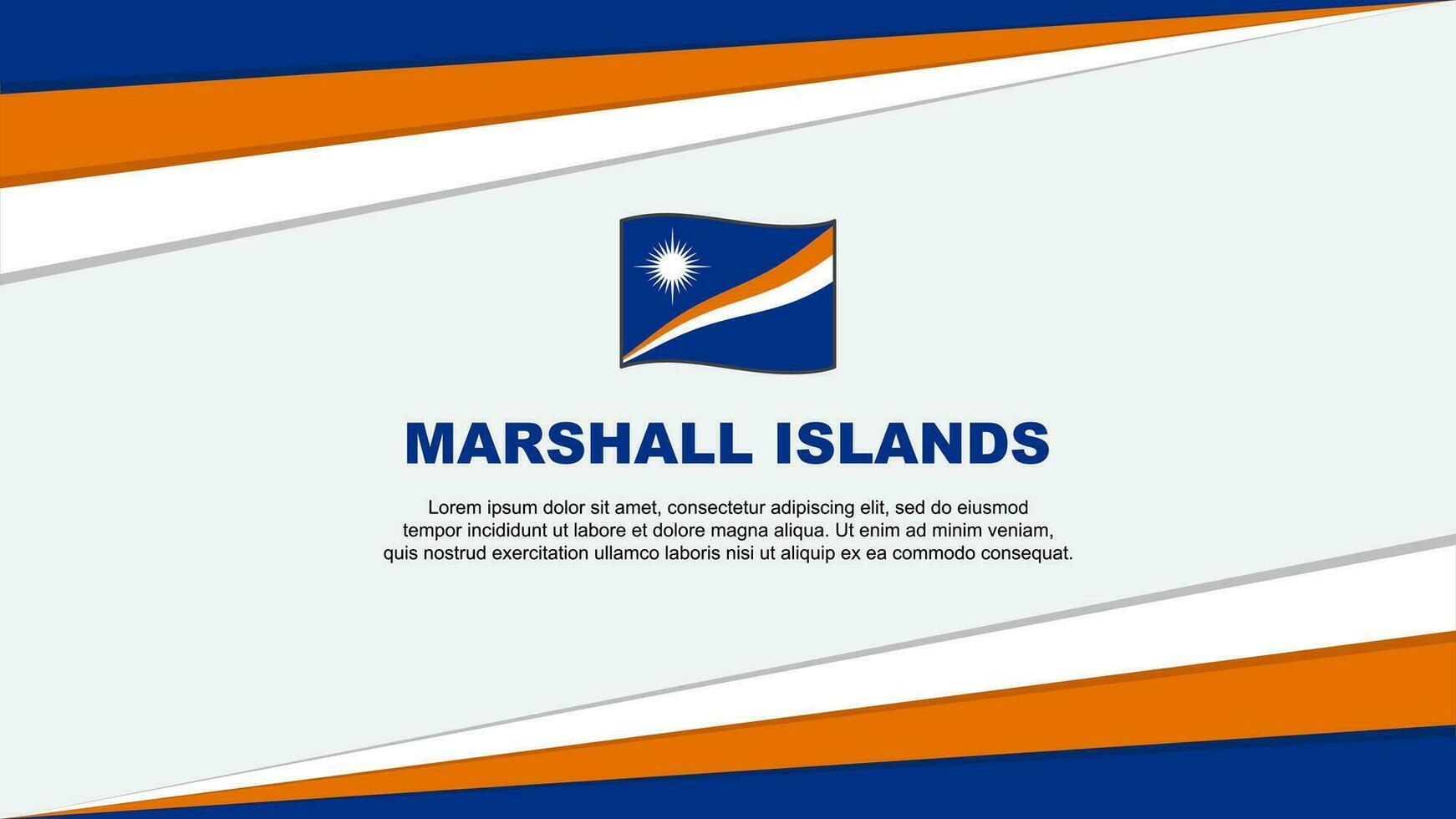 Marshall Islands Flag Abstract Background Design Template. Marshall Islands Independence Day Banner Cartoon Vector Illustration. Marshall Islands Design