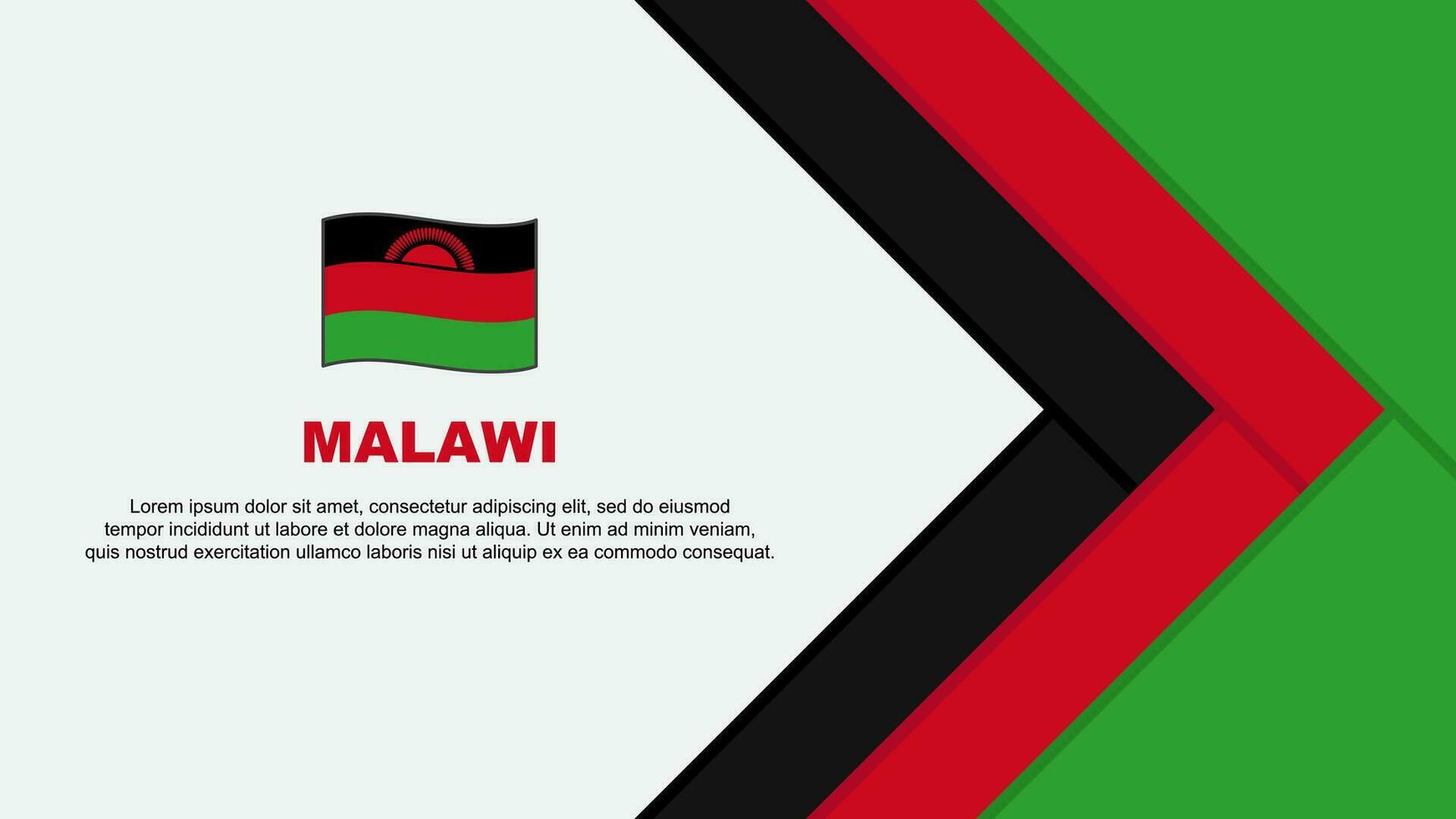 Malawi Flag Abstract Background Design Template. Malawi Independence Day Banner Cartoon Vector Illustration. Malawi Cartoon