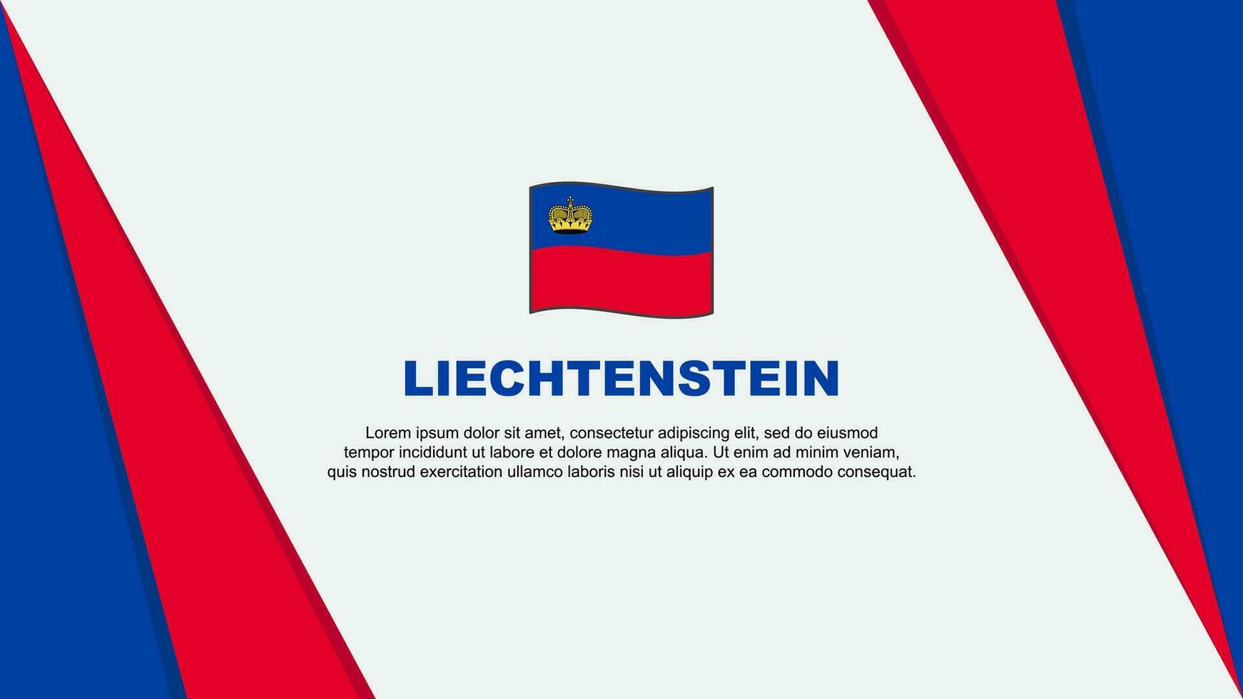 Liechtenstein Flag Abstract Background Design Template. Liechtenstein Independence Day Banner Cartoon Vector Illustration. Liechtenstein Flag