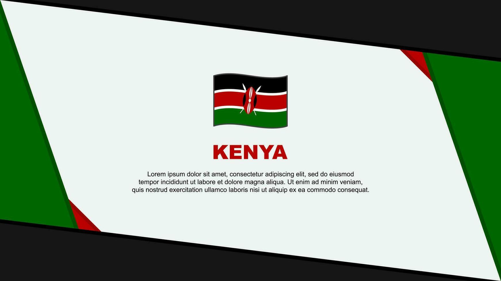 Kenya Flag Abstract Background Design Template. Kenya Independence Day Banner Cartoon Vector Illustration. Kenya Independence Day