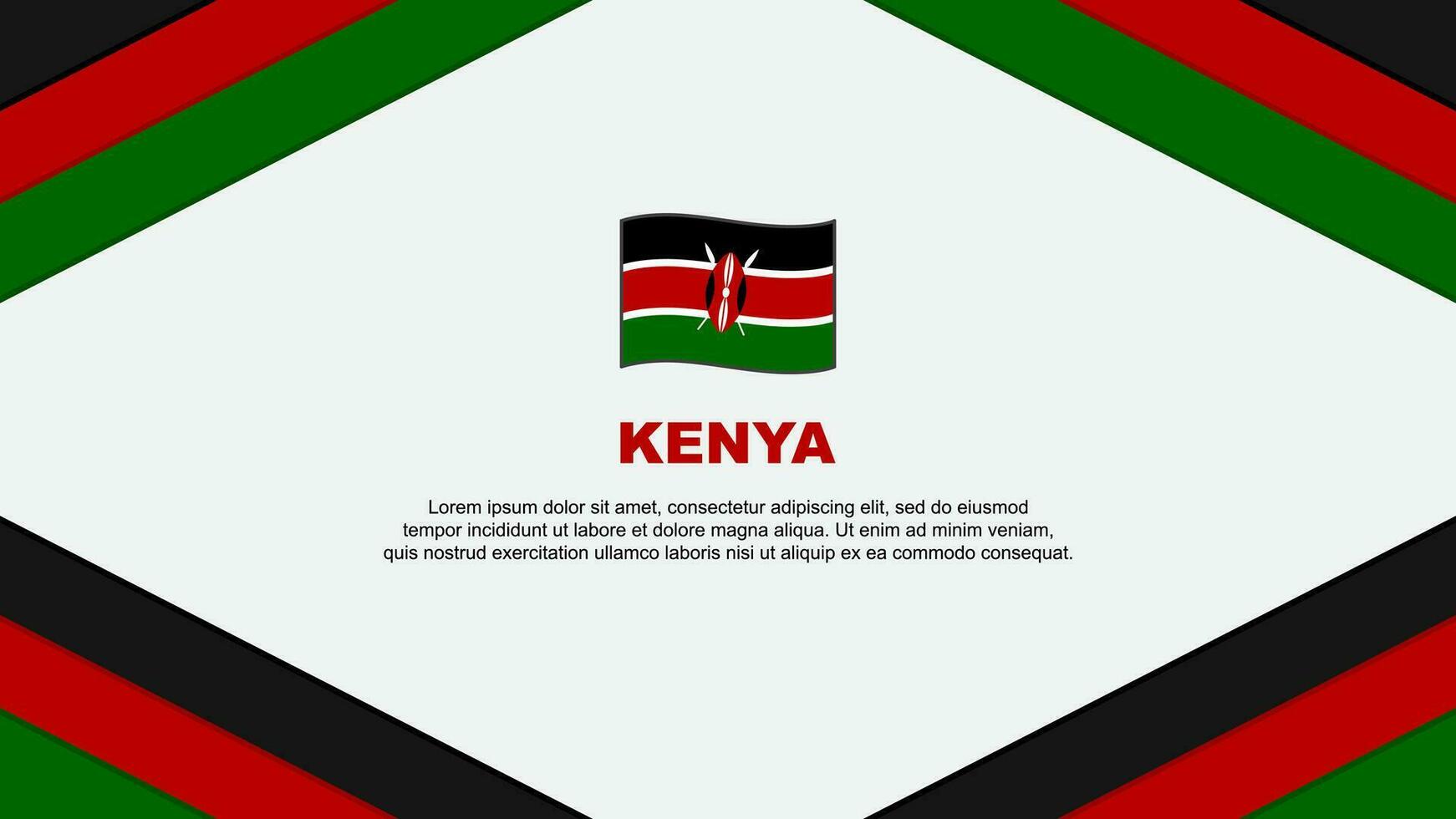Kenya Flag Abstract Background Design Template. Kenya Independence Day Banner Cartoon Vector Illustration. Kenya Template