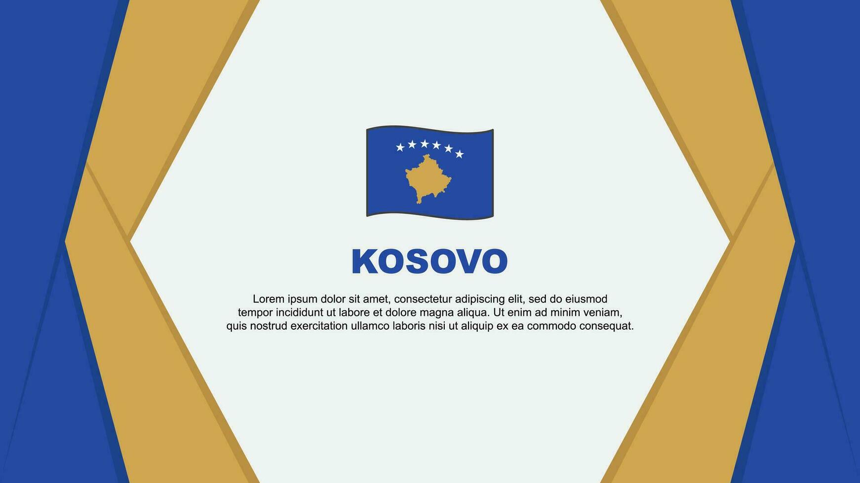 Kosovo Flag Abstract Background Design Template. Kosovo Independence Day Banner Cartoon Vector Illustration. Kosovo Background