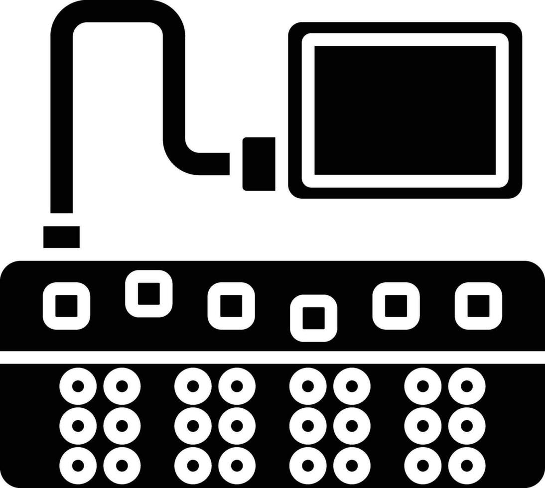 braille teclado vector icono