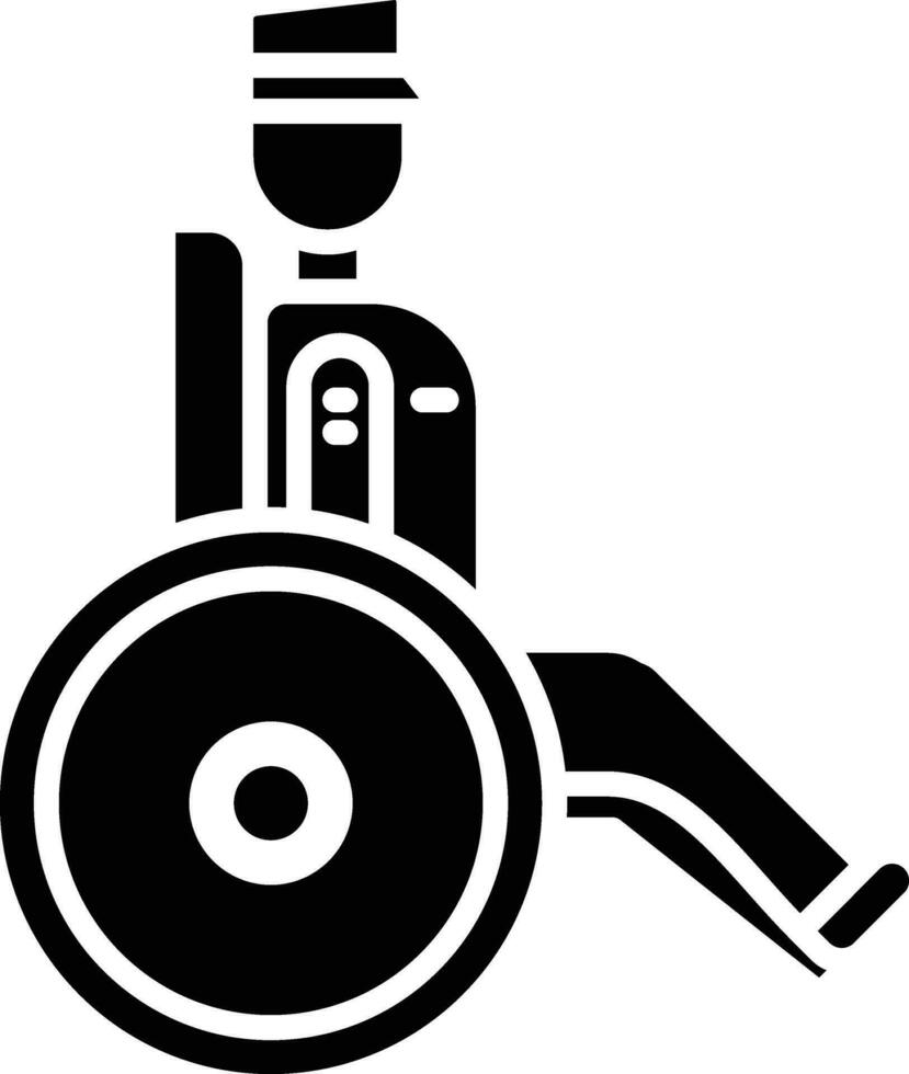 veterano en silla de ruedas vector icono