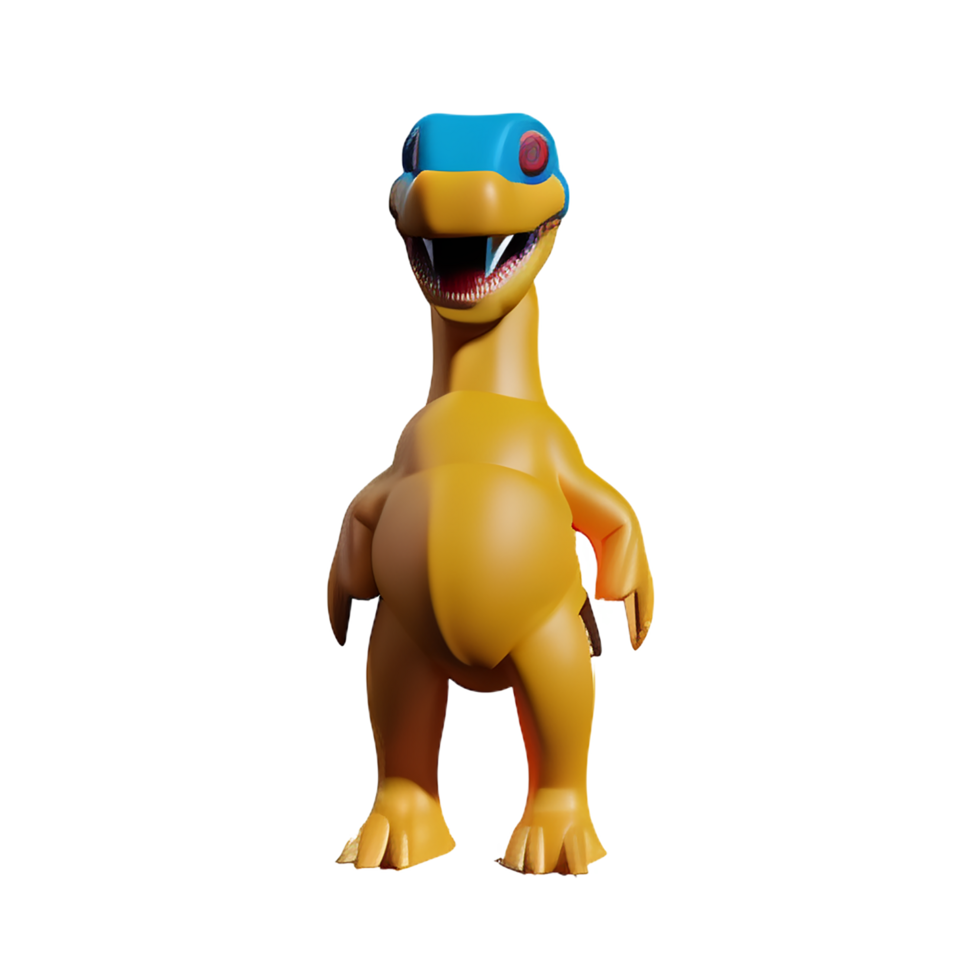 dino 3d rendering icon illustration png