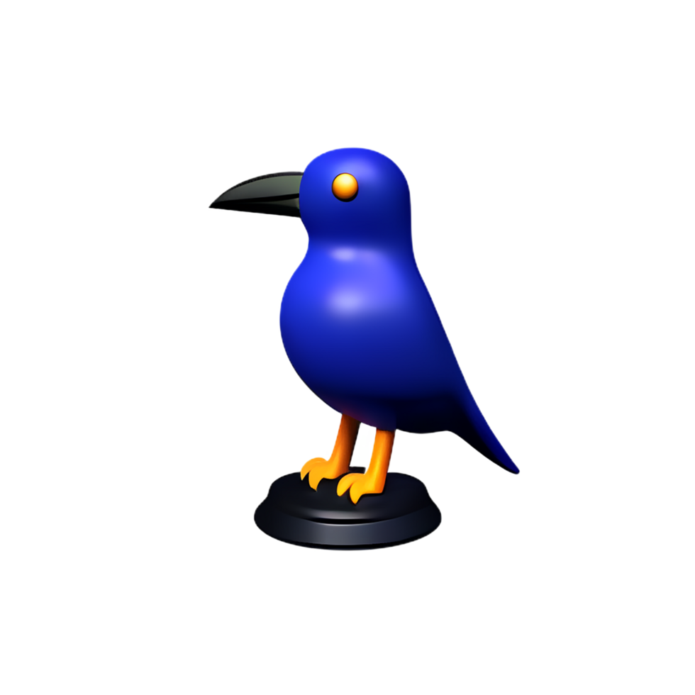 raven 3d rendering icon illustration png