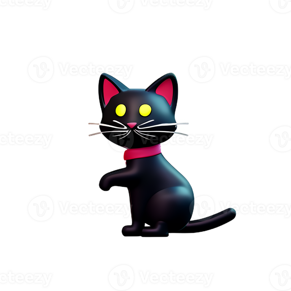 cat 3d rendering icon illustration png