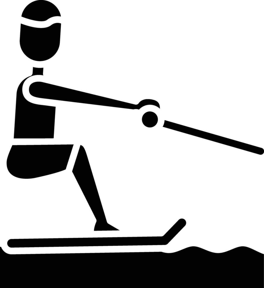 Barefoot Skiing Vector Icon