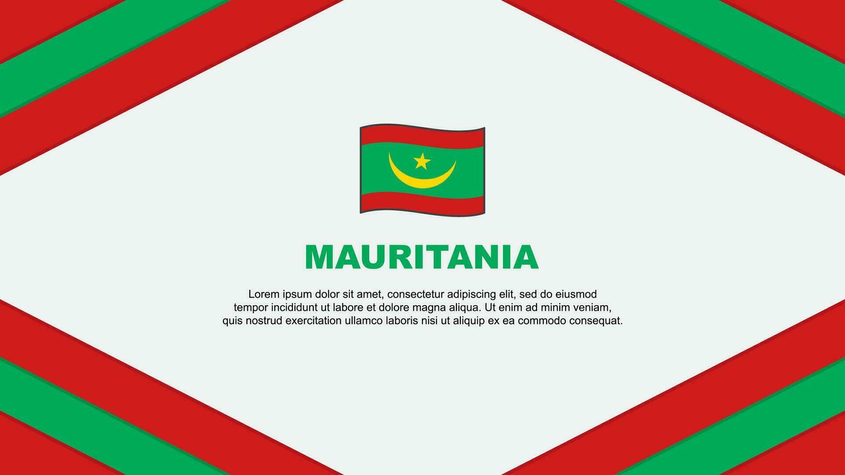 Mauritania Flag Abstract Background Design Template. Mauritania Independence Day Banner Cartoon Vector Illustration. Mauritania Template