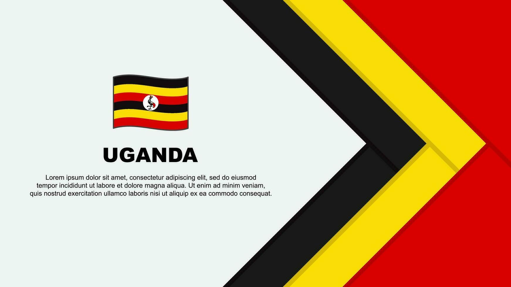 Uganda Flag Abstract Background Design Template. Uganda Independence Day Banner Cartoon Vector Illustration. Uganda Cartoon