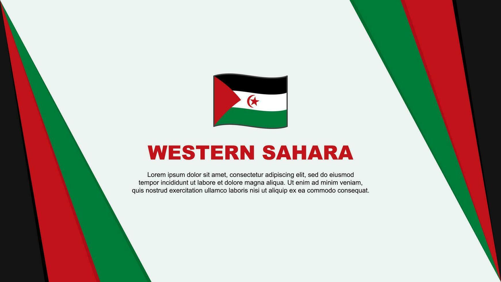 Western Sahara Flag Abstract Background Design Template. Western Sahara Independence Day Banner Cartoon Vector Illustration. Western Sahara Flag
