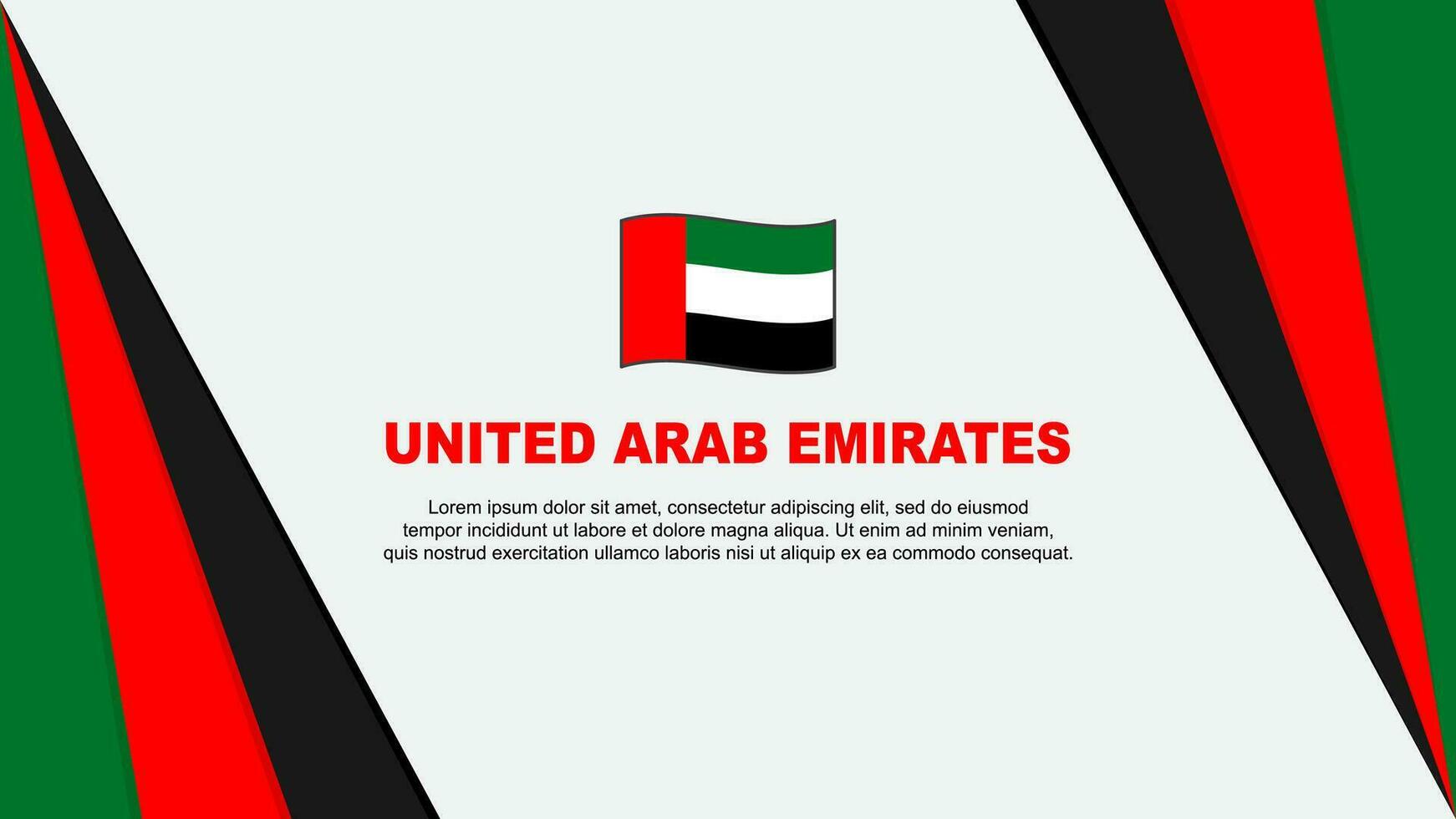 United Arab Emirates Flag Abstract Background Design Template. United Arab Emirates Independence Day Banner Cartoon Vector Illustration. Flag