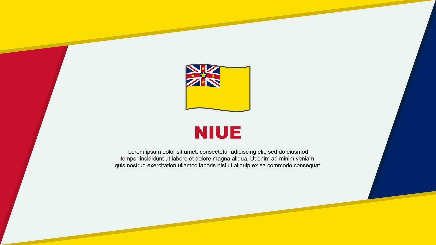 Niue Flag Abstract Background Design Template. Niue Independence Day Banner Cartoon Vector Illustration. Niue Banner
