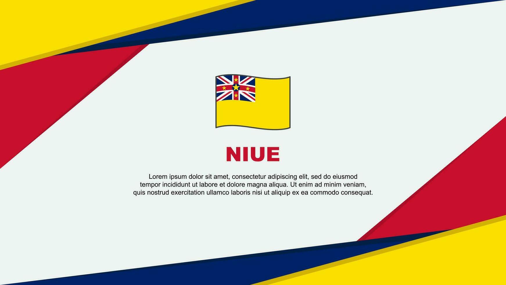 Niue Flag Abstract Background Design Template. Niue Independence Day Banner Cartoon Vector Illustration. Niue