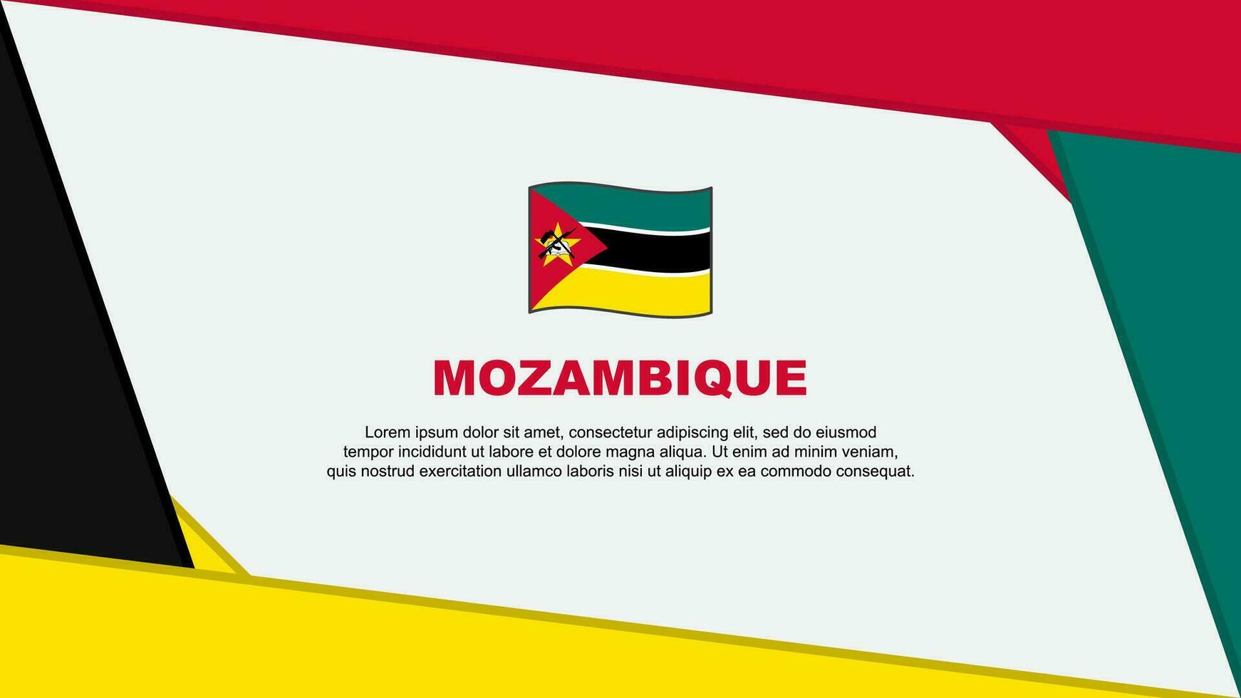 Mozambique bandera resumen antecedentes diseño modelo. Mozambique independencia día bandera dibujos animados vector ilustración. Mozambique independencia día