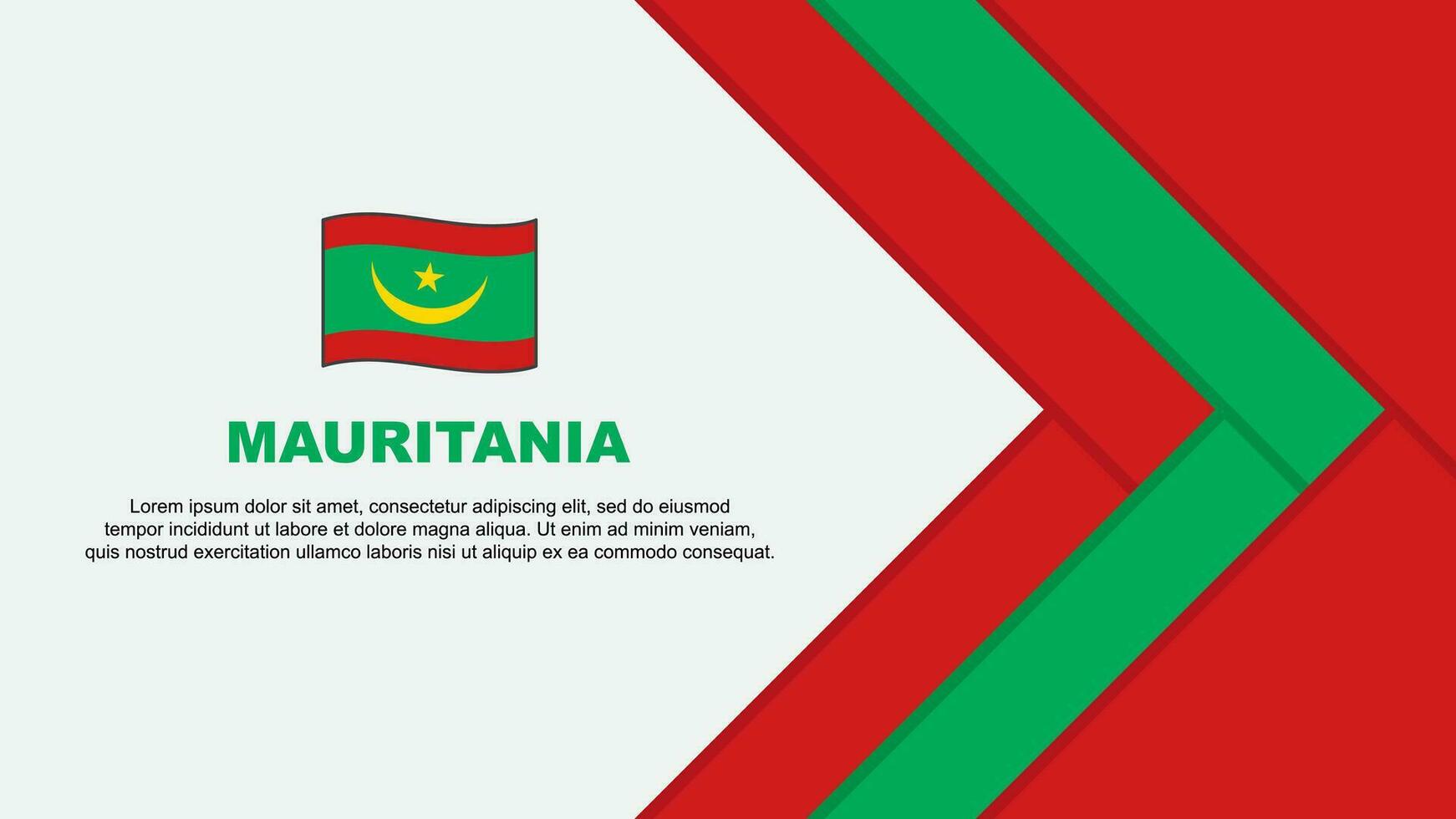 Mauritania Flag Abstract Background Design Template. Mauritania Independence Day Banner Cartoon Vector Illustration. Mauritania Cartoon