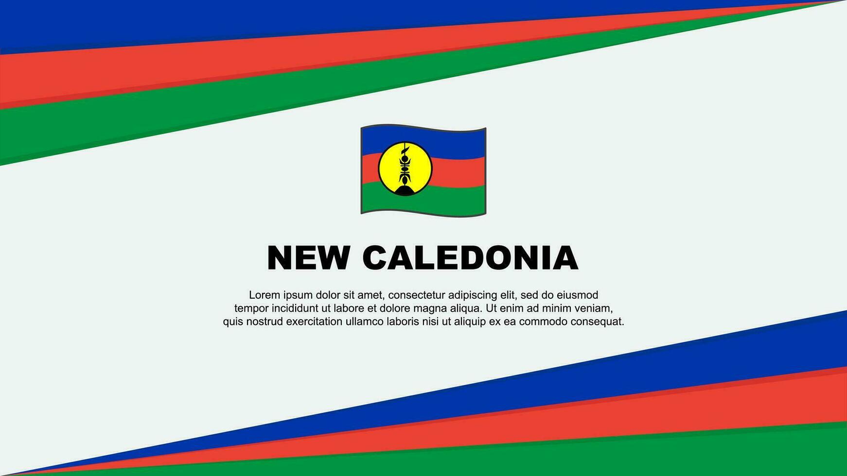 New Caledonia Flag Abstract Background Design Template. New Caledonia Independence Day Banner Cartoon Vector Illustration. Design
