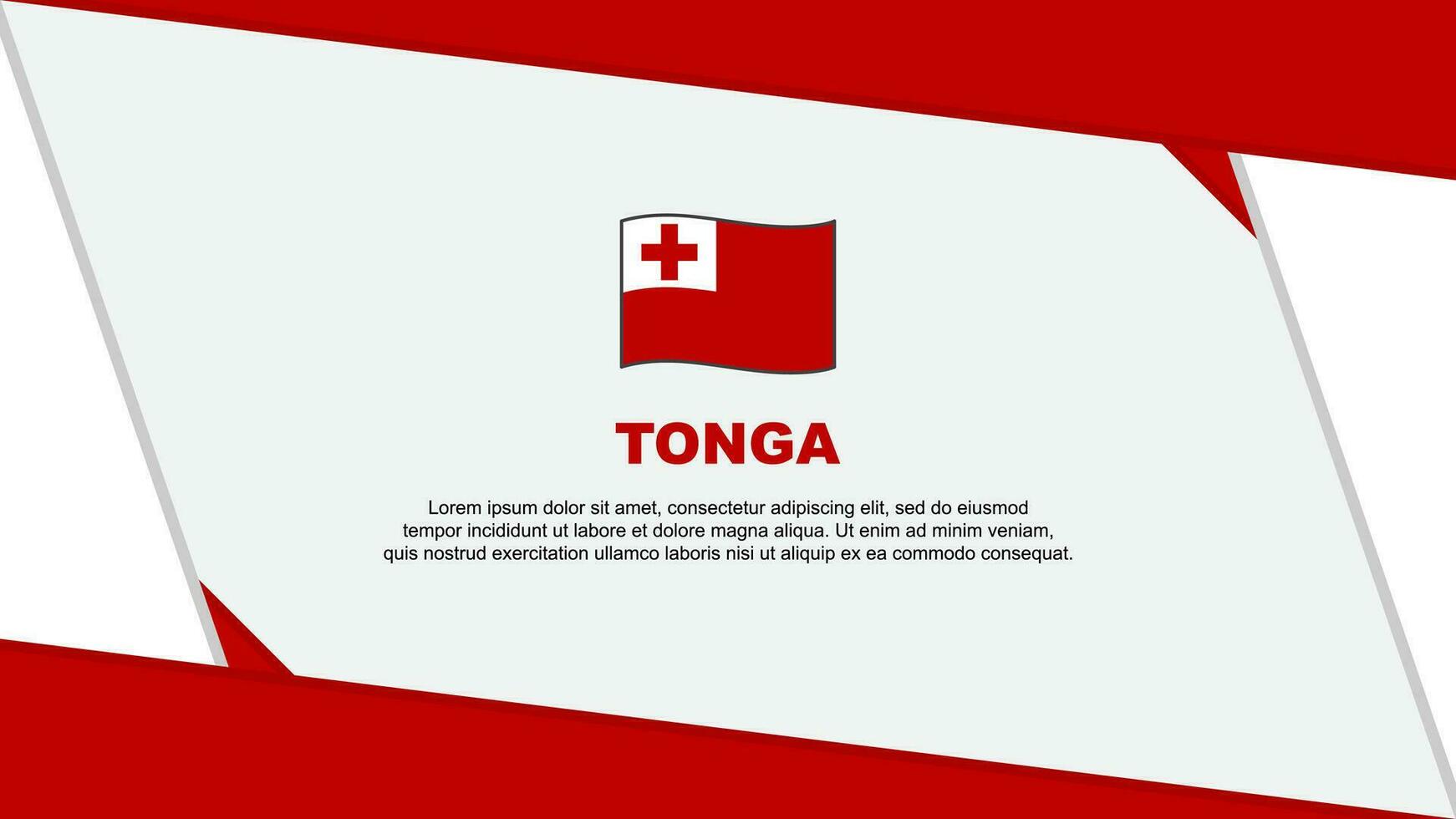 Tonga Flag Abstract Background Design Template. Tonga Independence Day Banner Cartoon Vector Illustration. Tonga Independence Day