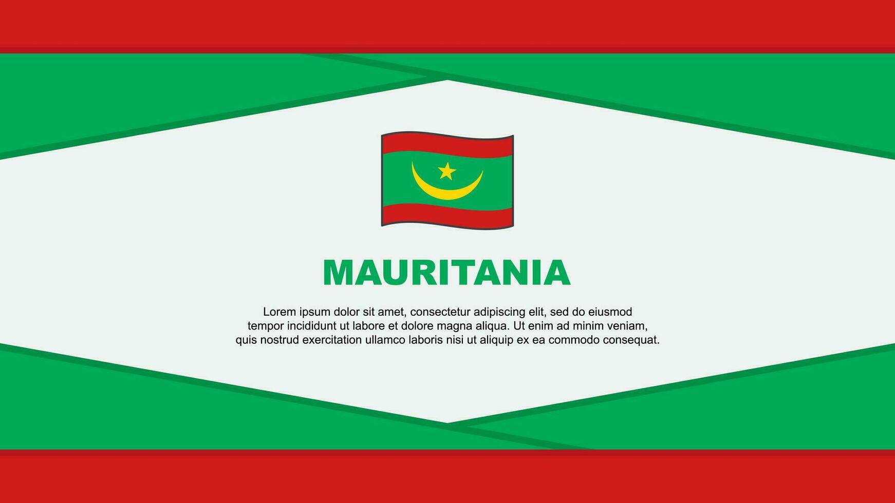 Mauritania Flag Abstract Background Design Template. Mauritania Independence Day Banner Cartoon Vector Illustration. Mauritania Vector