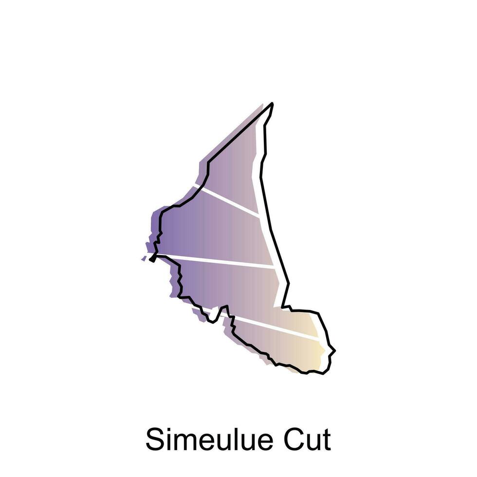 Map City of Simeulue Cut illustration design, World Map International vector template with outline graphic sketch style isolated on white background