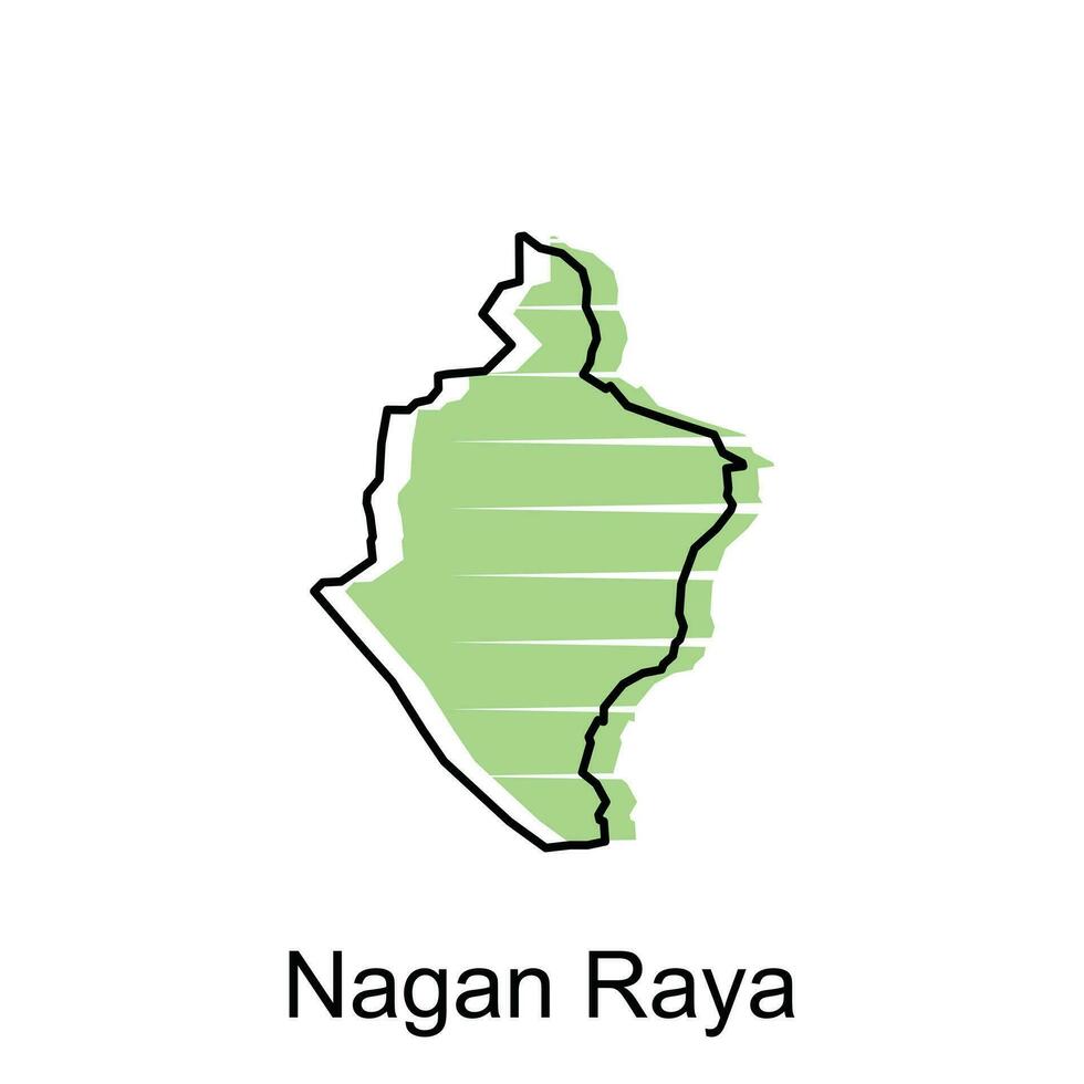 Map City of Nagan Raya illustration design, World Map International vector template with outline graphic sketch style isolated on white background