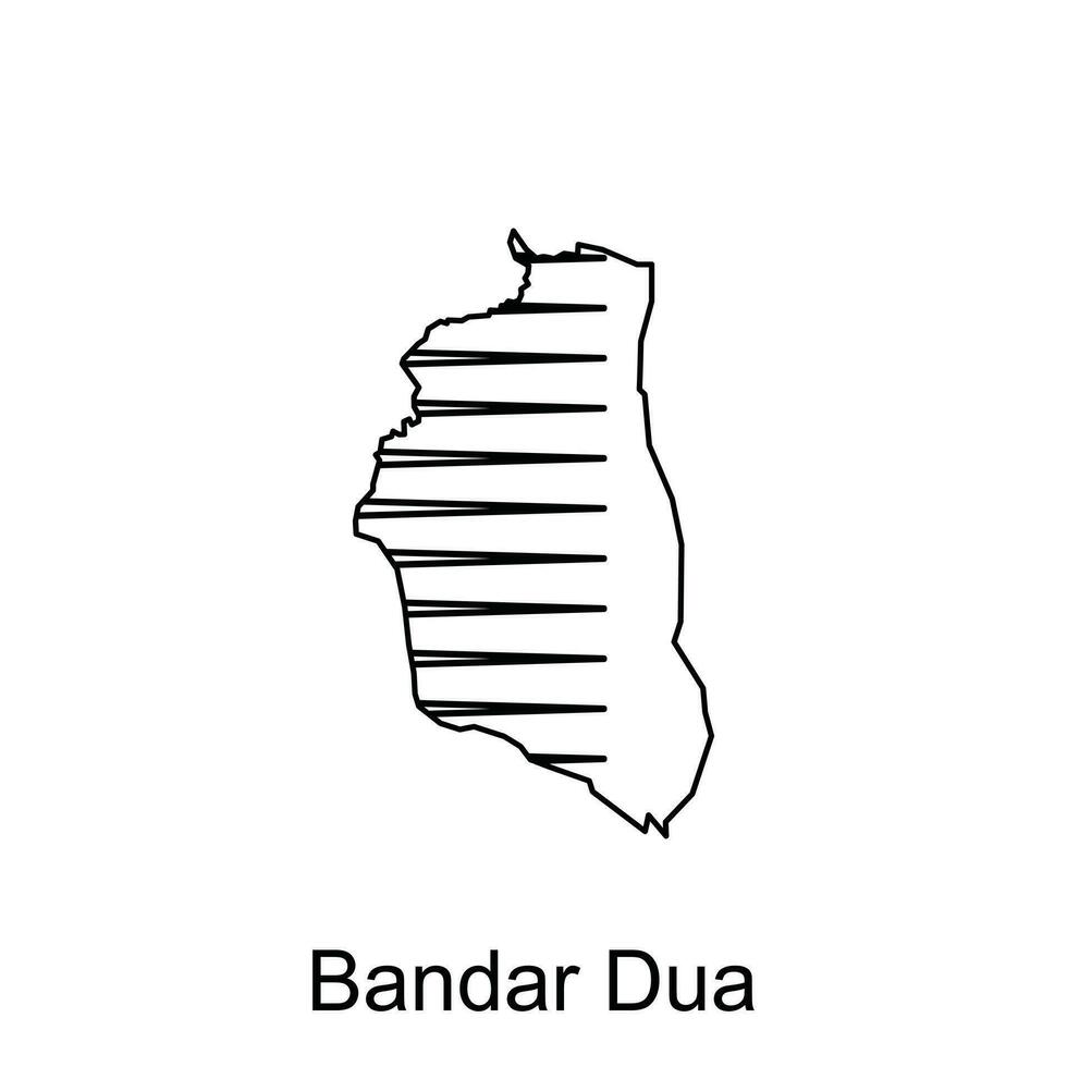 Bandar Dua map City. vector map of province Aceh capital Country colorful design, illustration design template on white background