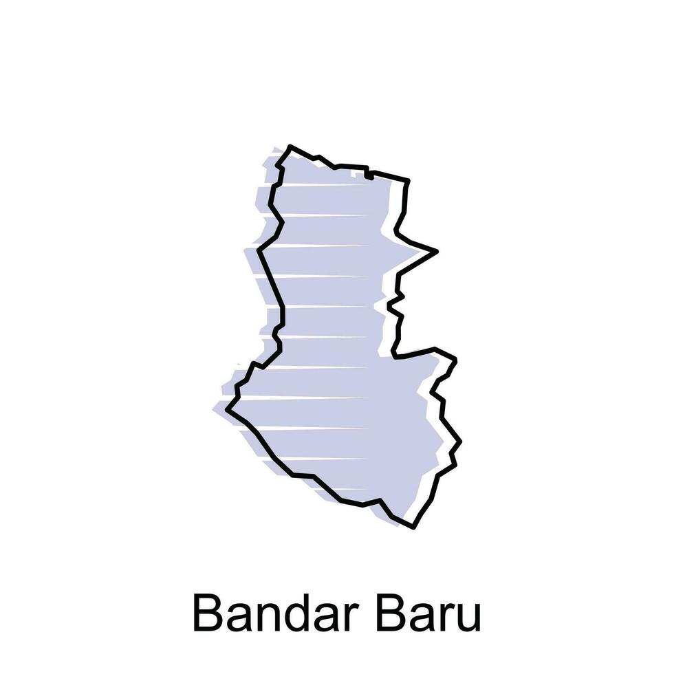 Bandar Baru map City. vector map of province Aceh capital Country colorful design, illustration design template on white background