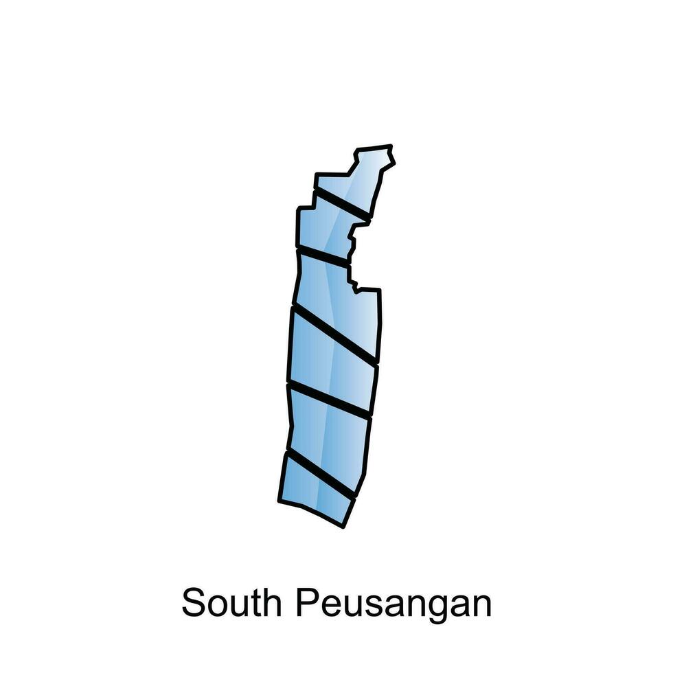 mapa ciudad de sur peusangan ilustración diseño, mundo mapa internacional vector modelo con contorno gráfico bosquejo estilo aislado en blanco antecedentes