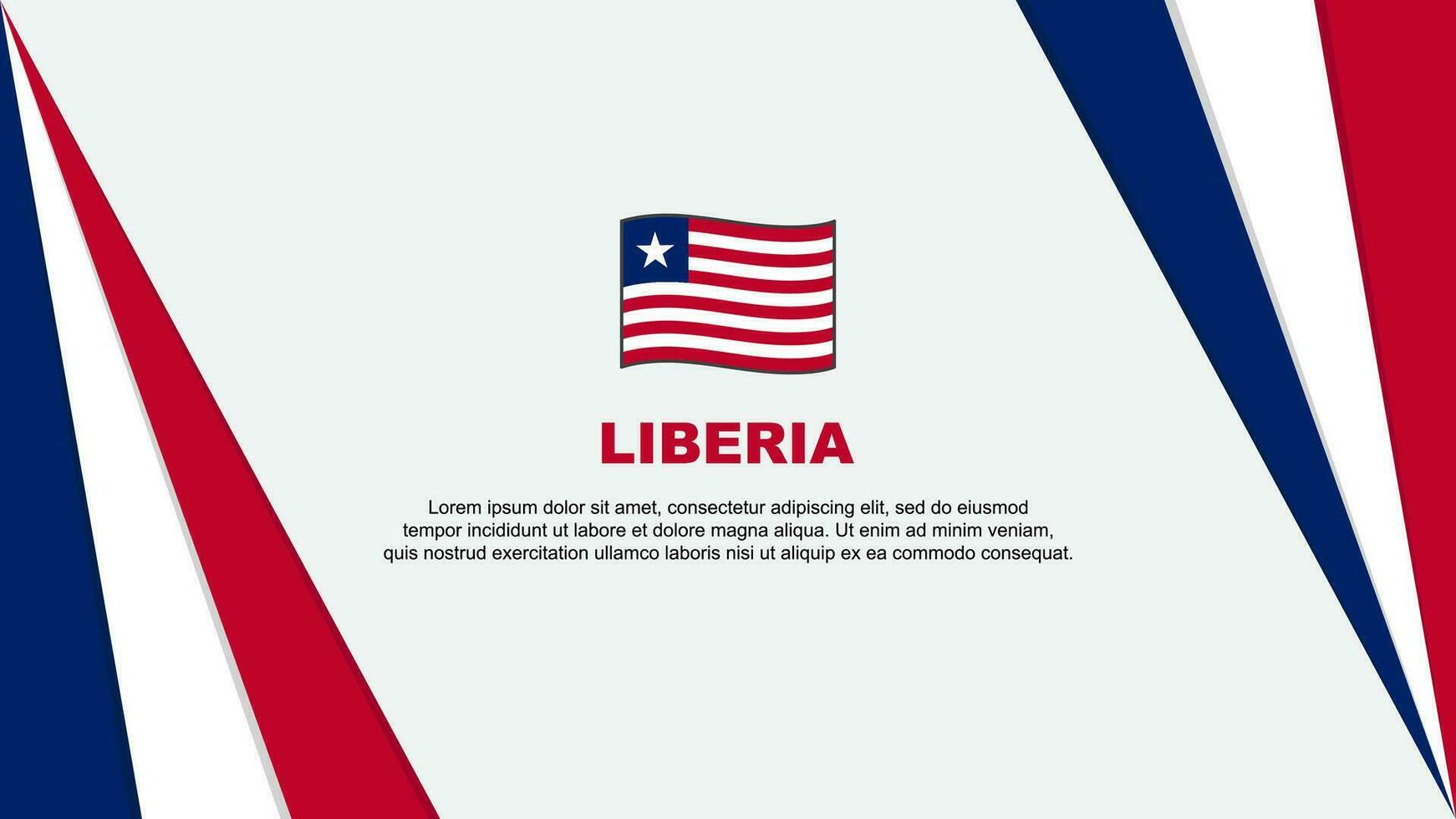 Liberia Flag Abstract Background Design Template. Liberia Independence Day Banner Cartoon Vector Illustration. Liberia Flag