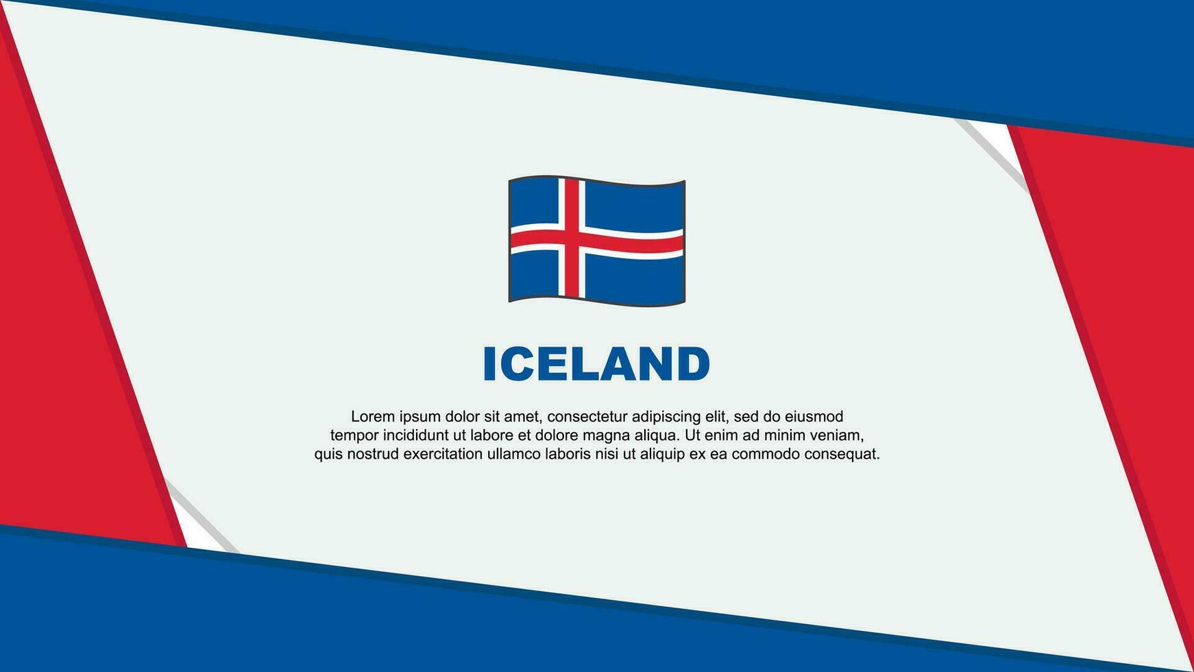 Iceland Flag Abstract Background Design Template. Iceland Independence Day Banner Cartoon Vector Illustration. Iceland Independence Day