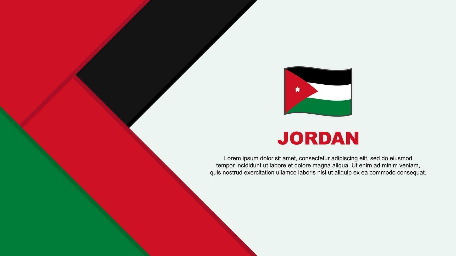 Jordan Flag Abstract Background Design Template. Jordan Independence Day Banner Cartoon Vector Illustration. Jordan Illustration