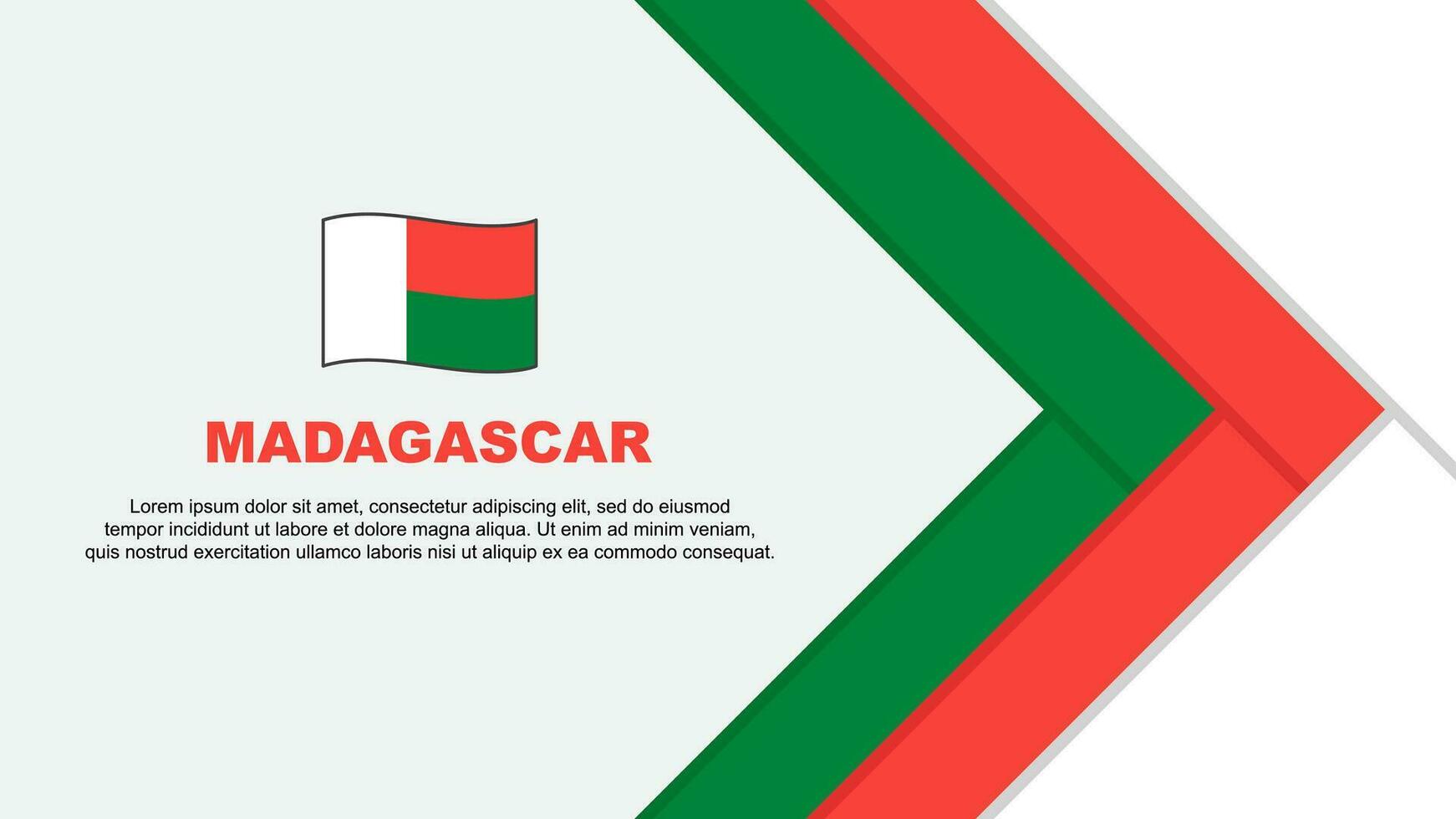 Madagascar Flag Abstract Background Design Template. Madagascar Independence Day Banner Cartoon Vector Illustration. Madagascar Cartoon
